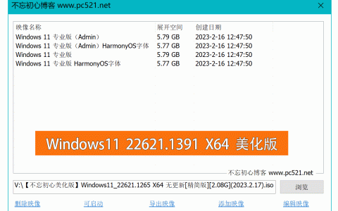 免费【不忘初心美化版】Windows11 22621.1391 X64 无更新[精简版][2.09G](2023.03.11)win11精简