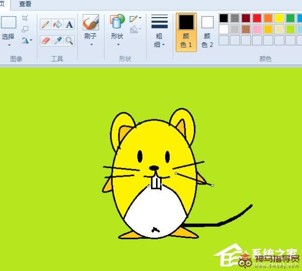 画图工具如何绘制小老鼠图像？绘制小老鼠图像的操作步骤