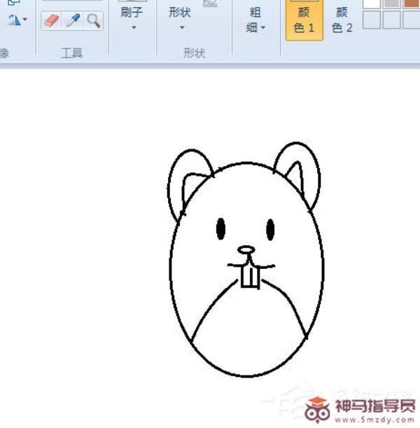 画图工具如何绘制小老鼠图像？绘制小老鼠图像的操作步骤