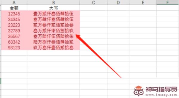 Excel表格里如何将数字金额转换为大写