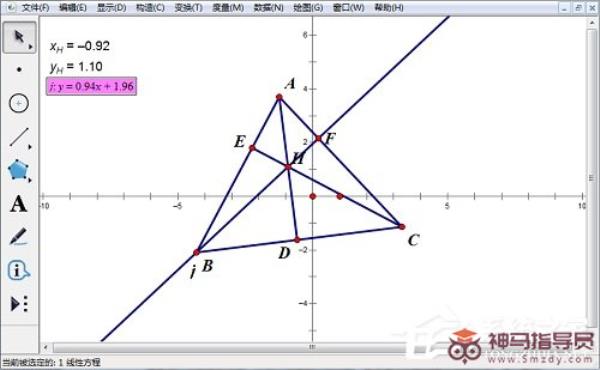 几何画板如何度量直线方程？